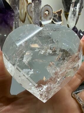 Clear Heart-Shaped Crystal Display